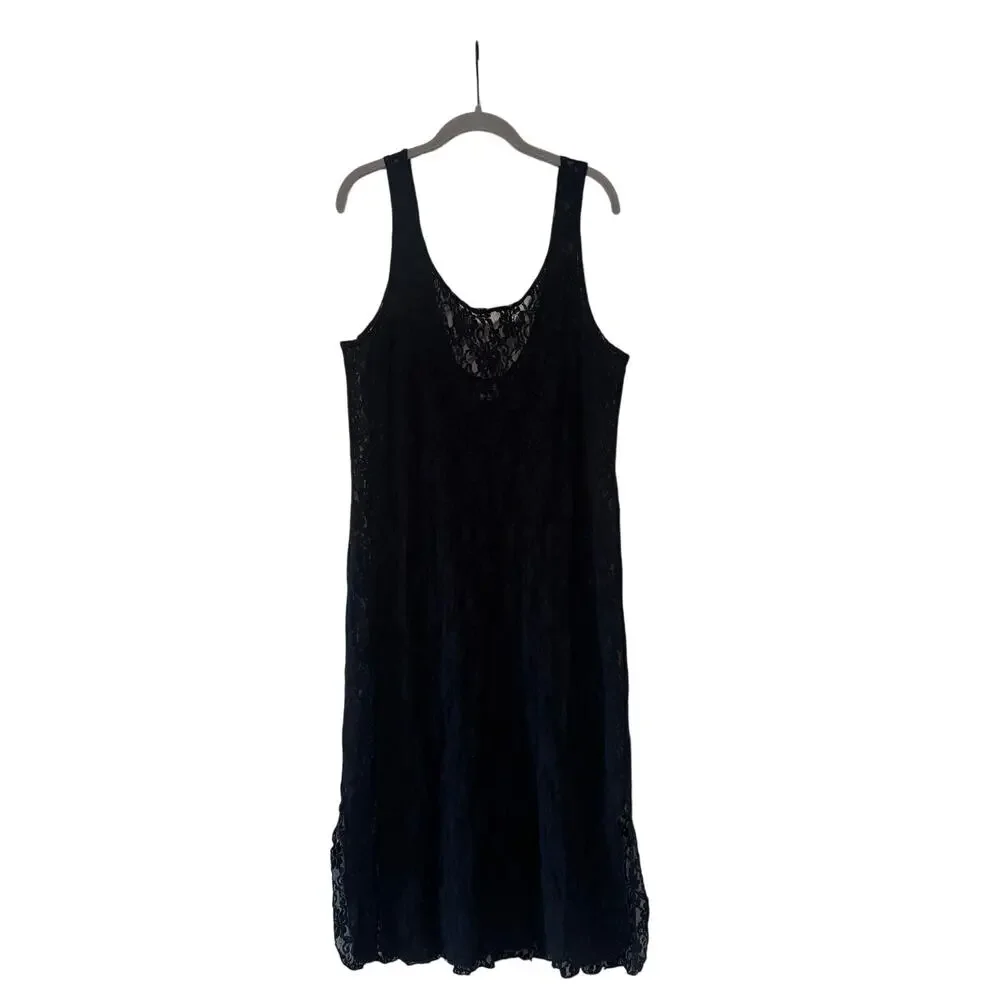 Chandio Black Lace Sleeveless Midi Dress Women’s Plus Size Elegant Floral - Picture 2 of 7